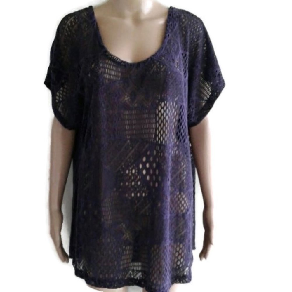 Purple crochet blouse